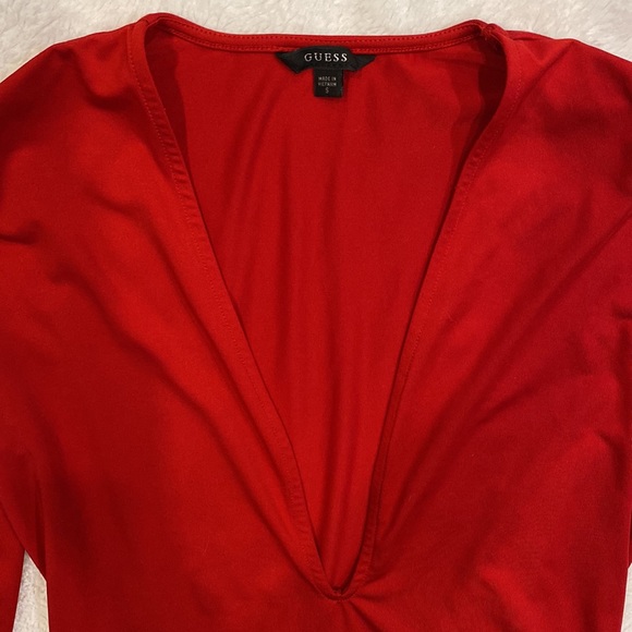 Dark red low cut body suit. - Picture 2 of 3